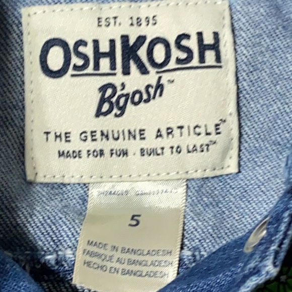 Oshkosh Jacket Jeans Heart Girls Kids Size 5 Blue - Picture 5 of 10